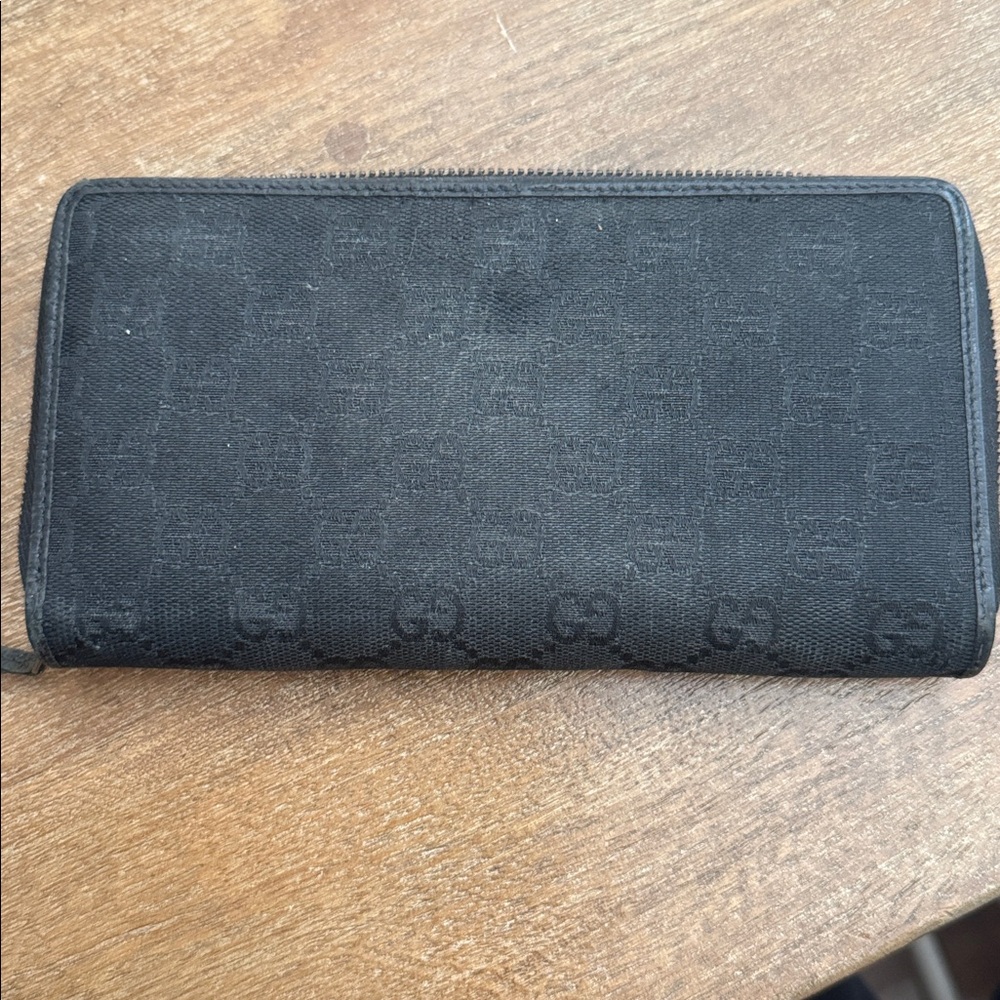 Authentic Gucci Black Monogram Wallet Vintage - image 4